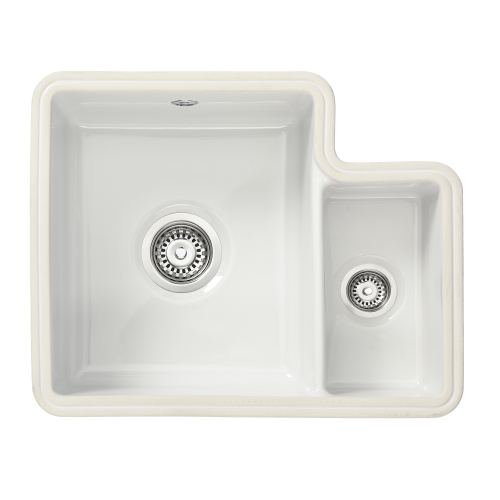 Tuscan Poppi Ceramic 1.5b Right Hand Sink Polar White