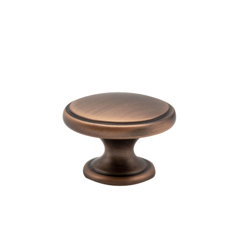 38mm Dia Knob Gloss Brushed  Copper Finish